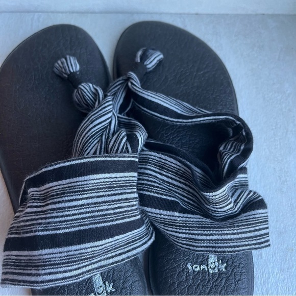 ** sanuk Yoga Sling 2 Sandals Black and Gray Stripe Size 7 - Picture 7 of 8